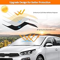 Vista 4 de D-Lumina Parasol para parabrisas para Kia Forte 2019-2023, plegable, bloquea los rayos UV, protector de visera frontal, accesorios interiores