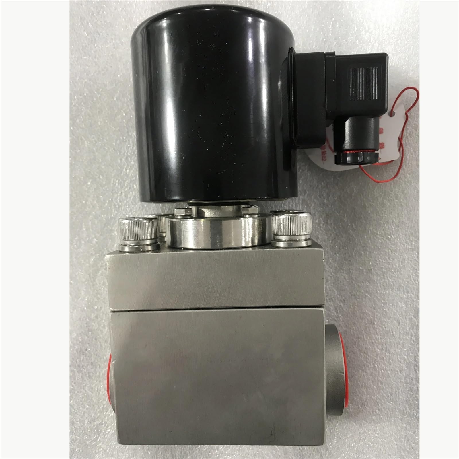 Válvula solenoide de Agua 2 vías, 150 Bar, 15 MPa, 1 Pulgada, CC 24 V, Orificio 25 mm, SS304 DN25, Normalmente Cerrada(NPT-12V)