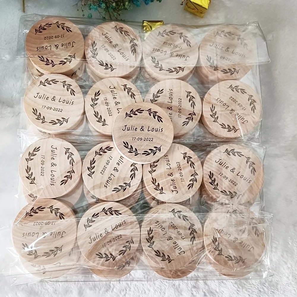 WOMB Personalised Wooden Bottle Opener, Custom Fathers Day Christmas Idea Personalized Any Name Wedding Favour Bar Garden Beer Drinker Engraved (QTY-10pcs)