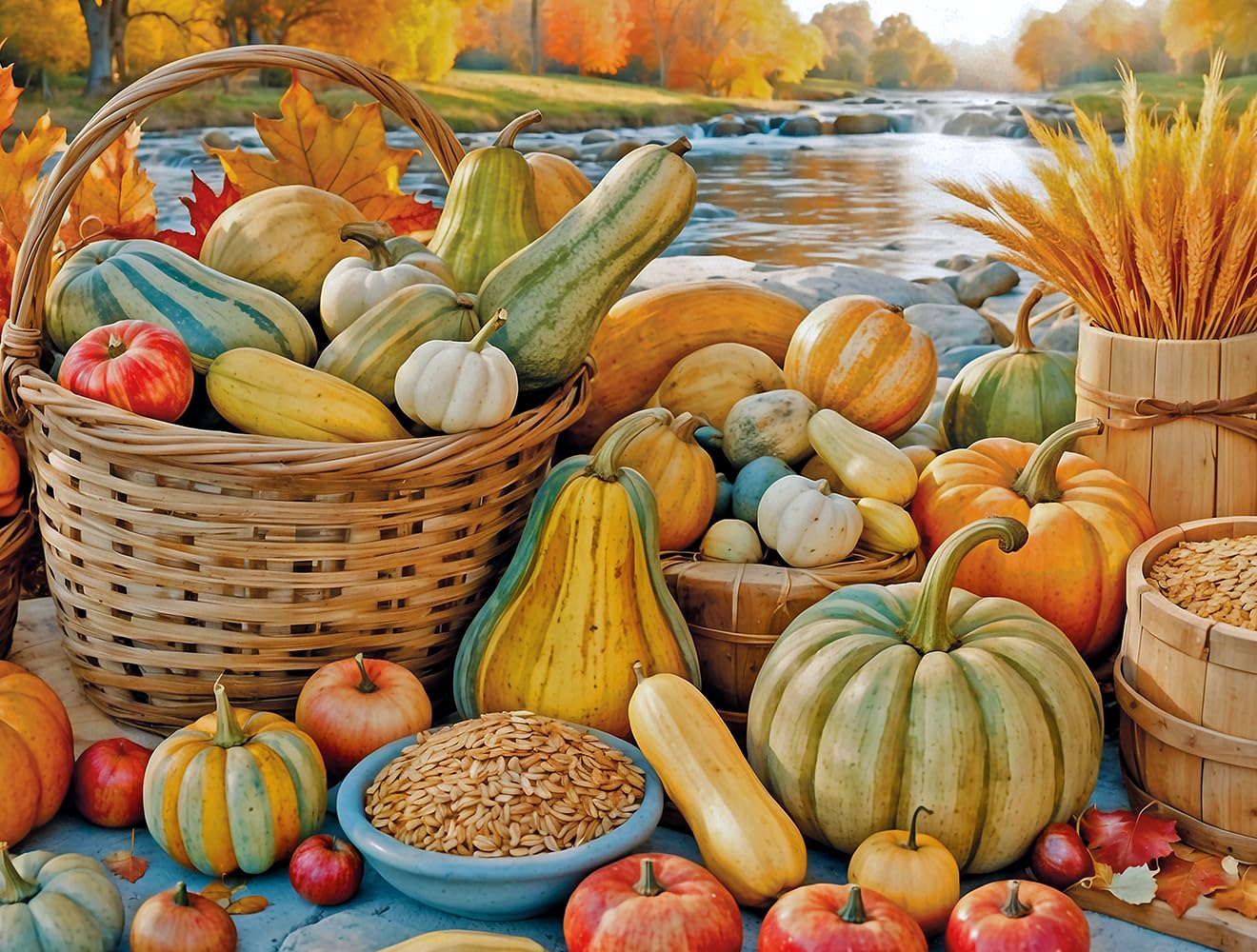 Adult 1000 Piece Jigsaw Puzzle Collection – Relaxing Scenic, Wildlife, Nature & Ocean Designs – Premium Quality Puzzles (Harvest)