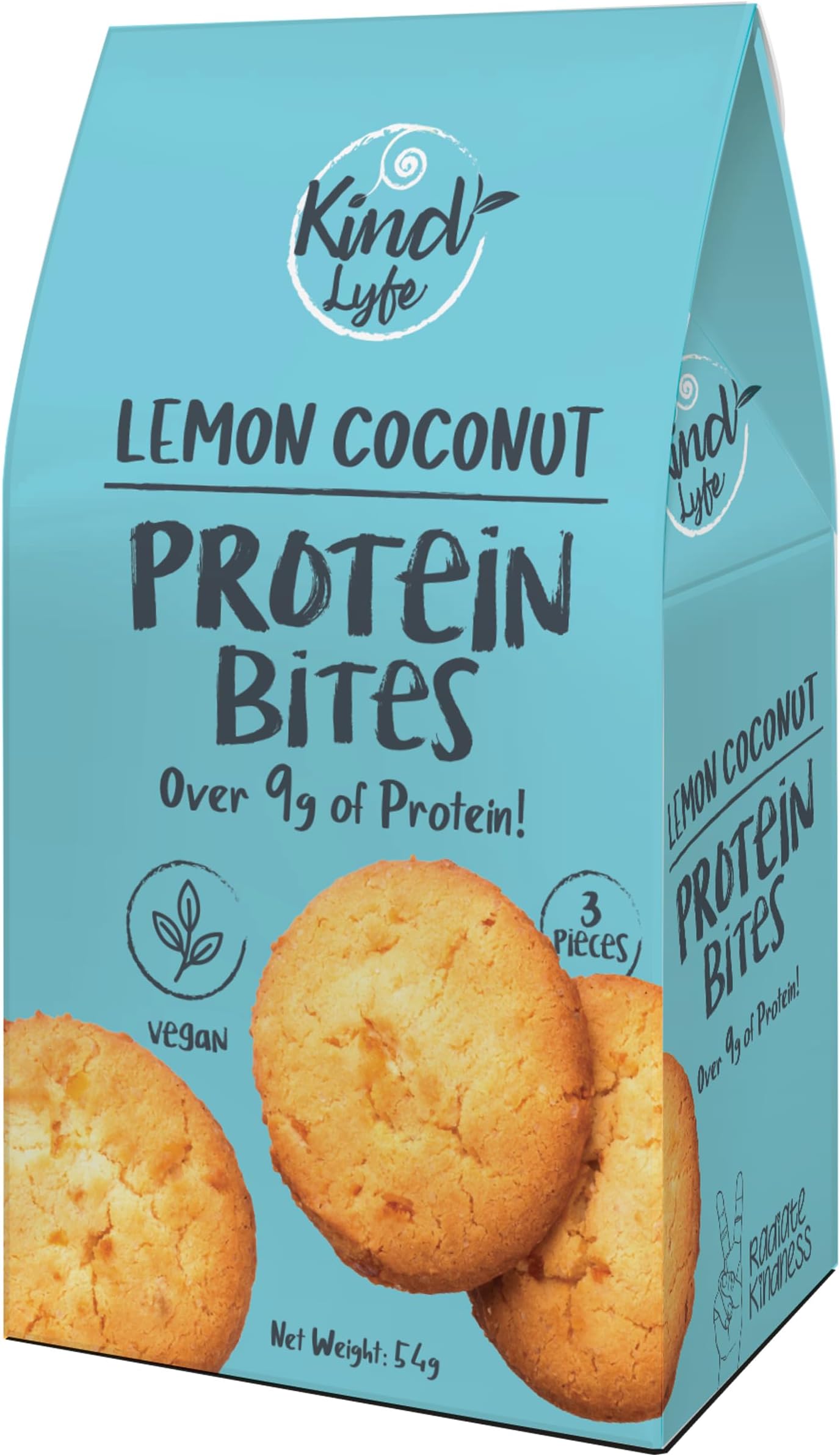 Kind Lyfe Lemon Coconut Cookie Dough Bites, Plant Based, Gluten Free, Vegan, Pack of 1
