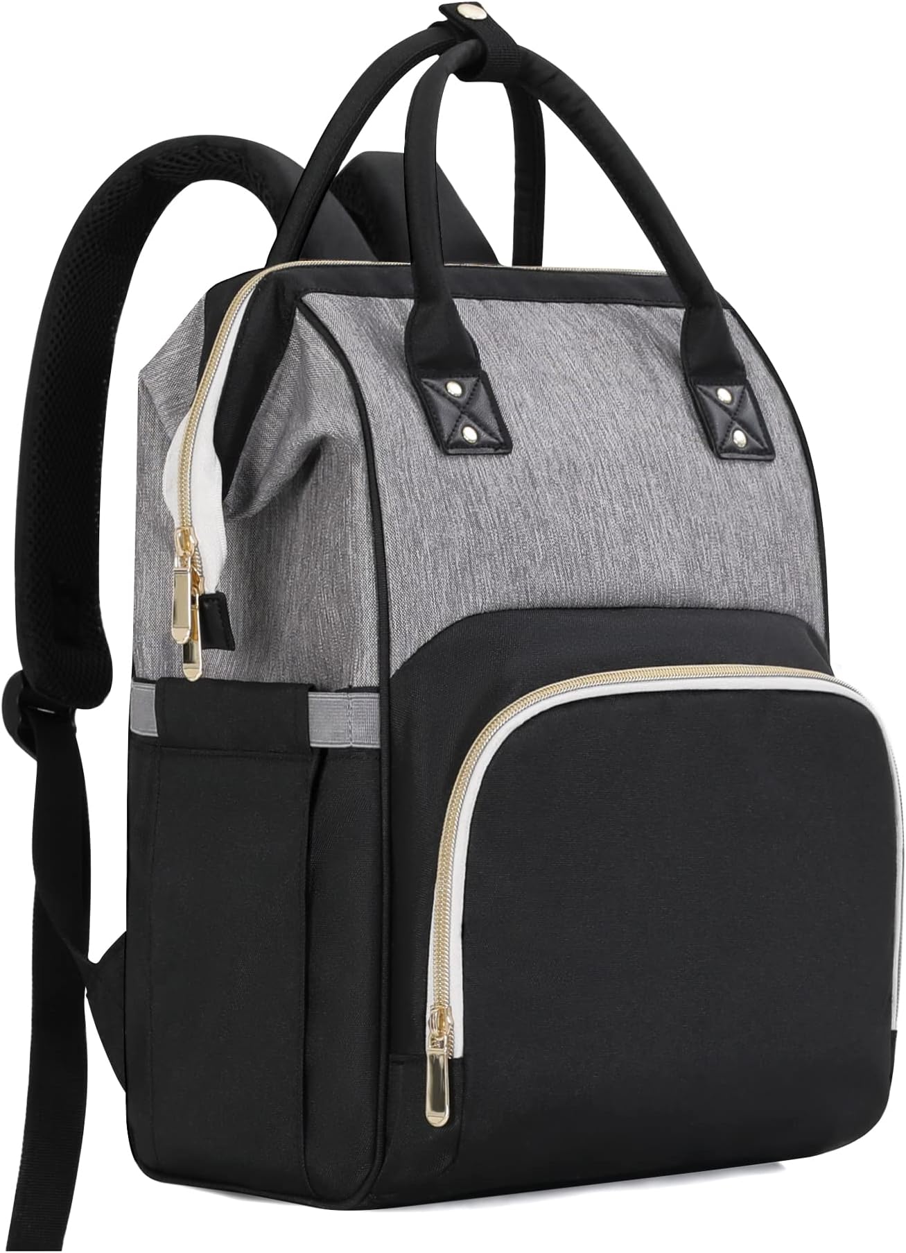 Femuar Diaper Bag Backpack Multifunction Maternity Nappy Baby Bag for Girls & Boys Large Capacity Travel Diaper Bags Black Gray