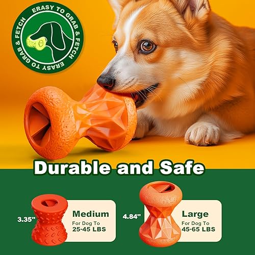 Miniatura 6 de Juguetes para perros grandes Juguete masticable de goma duradero para masticadores agresivos, bola de rompecabezas interactiva dispensadora de