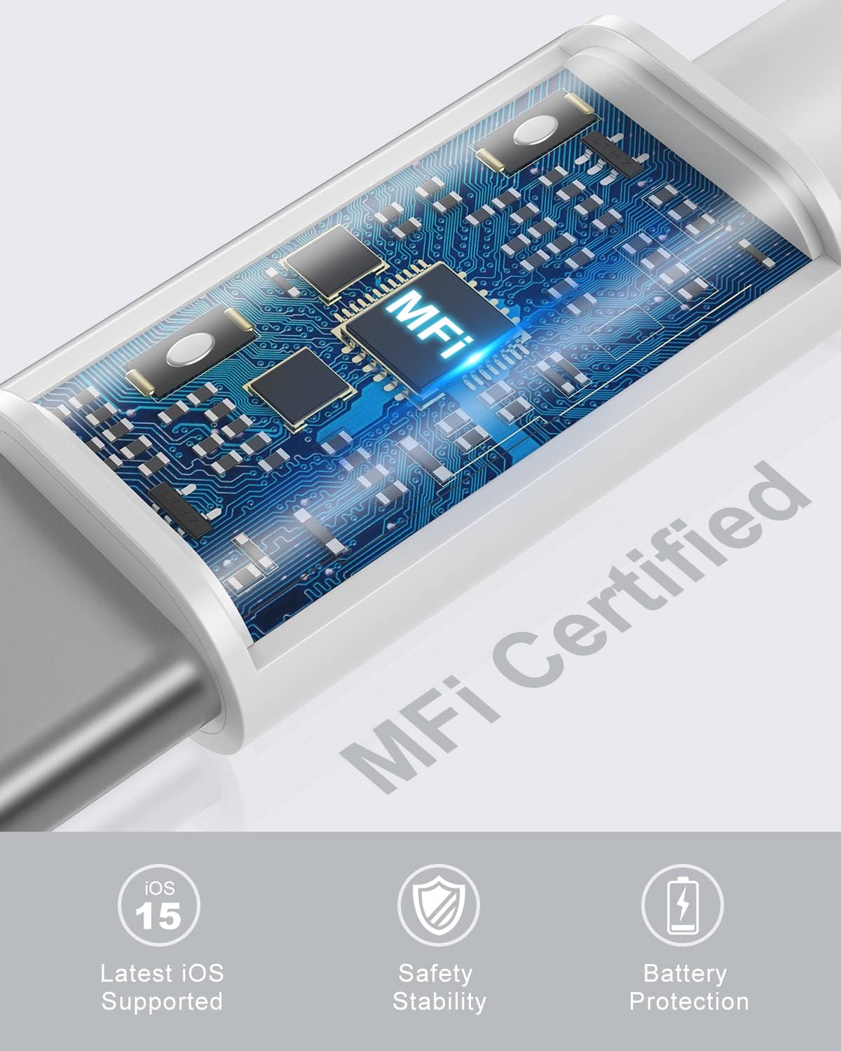 USB C to Lightning Cable 6ft 3Pack,【Apple MFi Certified】 iPhone Fast Charger Charging Cord Cable for iPhone 14/13/13 Pro/12/12 Pro/12 Pro Max/11/Xs Max/XR/X,iPad,AirPods Pro and More