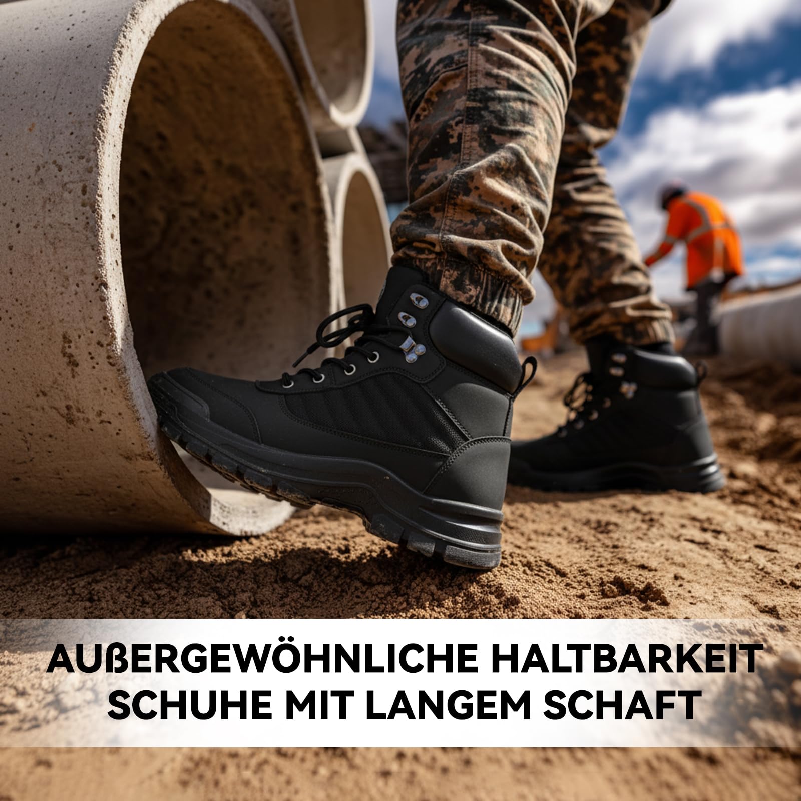 ANGRYRAM Arbeitsschuhe Herren Leicht Sicherheitsschuhe Herren Atmungsaktiv Arbeitsschuhe Damen rutschfest Sicherheitsschuhe Damen Sportlich Arbeitsstiefel Hoch Stahlkappenschuhe