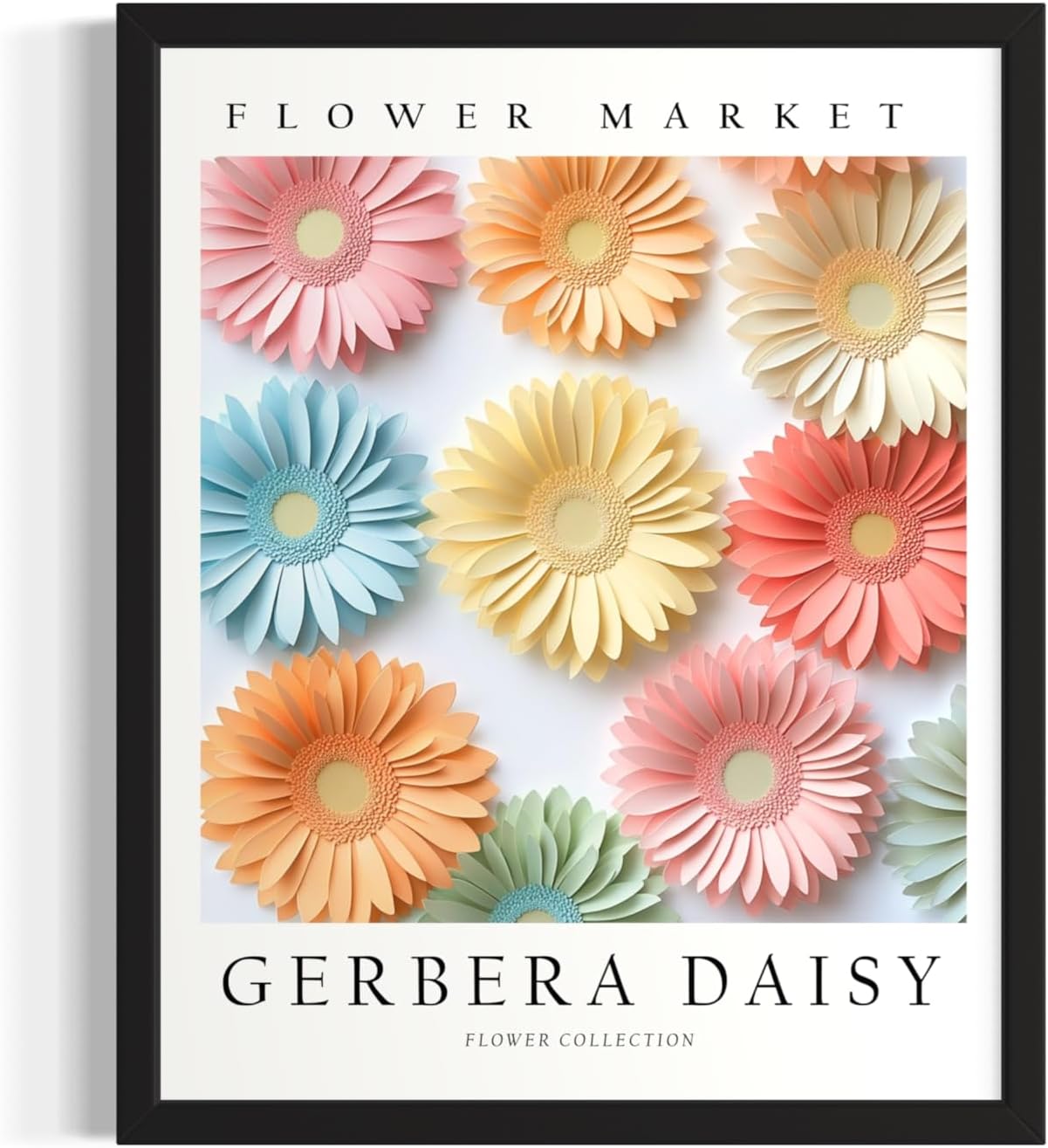 Camellia Flower Market Art Print Poster, 3D Modern Floral Botanical Wall Decor Wall Art Home Bedroom Bathroom Decor 235 (Camellia, 24L" x 18W", Unframed)