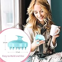 Vista 6 de URTHEONE Cepillo de champú masajeador de cuero cabelludo, cepillo de silicona suave para cabello húmedo y seco, relaja el cuero cabelludo, reduce