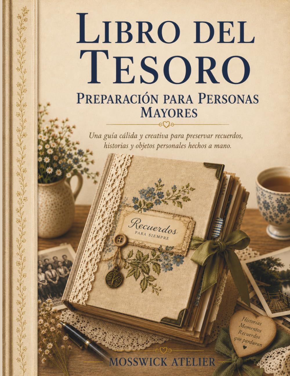 LIBRO DEL TESORO PREPARACIÓN PARA PERSONAS MAYORES: Una guía cálida y creativa para preservar recuerdos, historias y objetos personales hechos a mano.