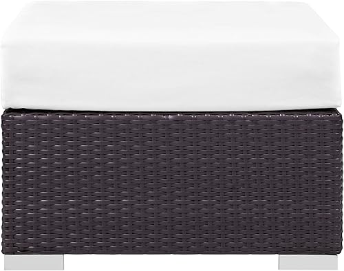 Vista 243 de Modway EEI-1911-EXP-ORA Convene - Muebles otomanos cuadrados de tela para patio, muebles de exterior, color naranja espresso Espresso Naranja