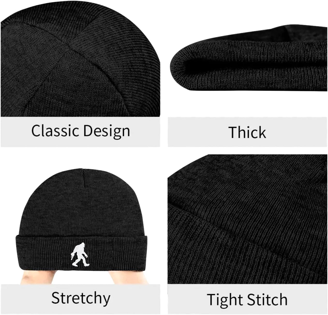 Metawu Funny Beanie Hat - Winter Warm Knitted Cap, Cute Skull Cap, Embroidery Stretchy Slouchy Beanie for Men Women Unisex - Image 4