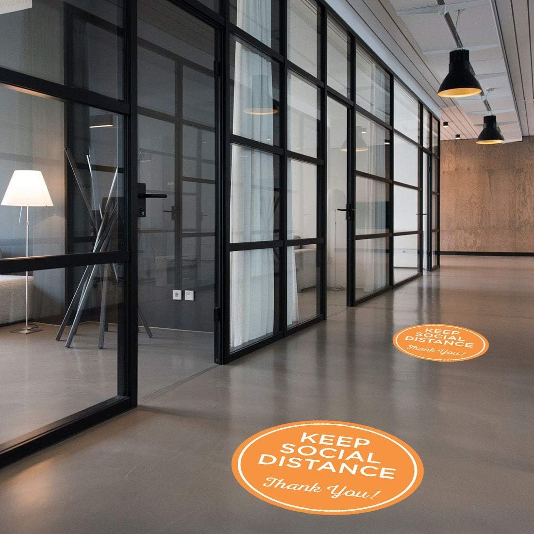 Andaz Press Social Distancing 6 Feet Apart Floor Stickers Decal Keep Social Distance Floor Stickers, Business Decal Signage Signs 50 Labels, 10-Pack 8" Round + 40-Pack 2" Circle Vinyl Decals