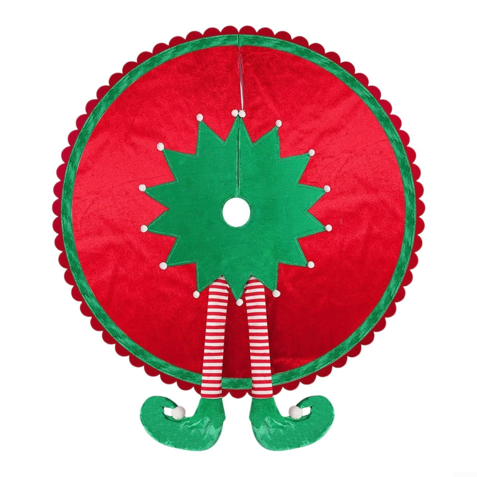 Jupe de sapin de Noël elfe en velours pour sublimer votre décoration de fête en famille