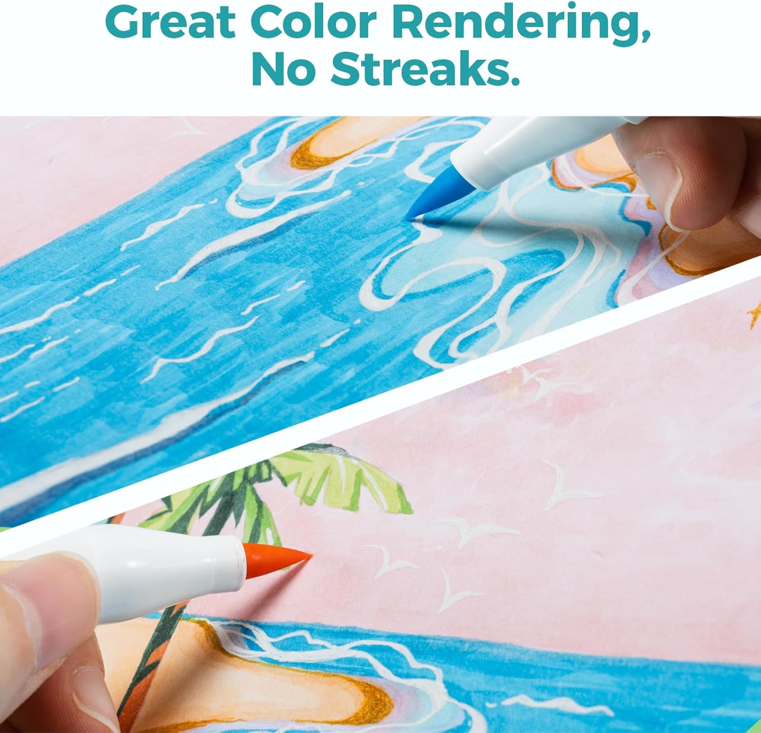 Ohuhu Double-Sided Marker Pad, Bleedproof Art Sketchbook – 7"x10" Large, 160 lb/280 GSM Heavyweight Smooth Paper – 50 Sheets/100 Pages, Spiral-Bound Drawing Book for Alcohol Markers - Image 6