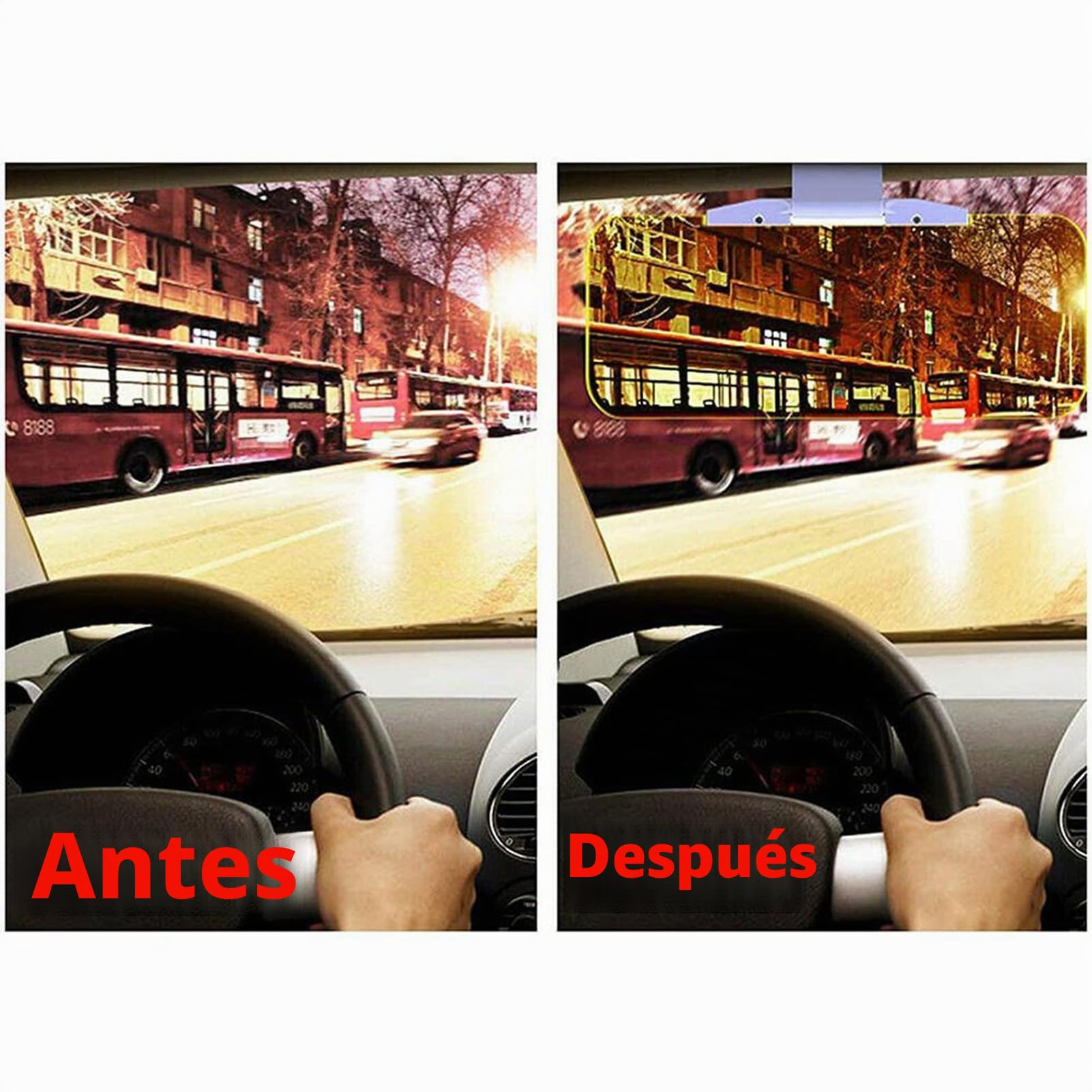 Visera Antideslumbrante para Auto HD 2 en 1, Protección Solar y Bloqueador de Luces para Conducción Diurna y Nocturna, Extensor Ajustable y Diseño Ergonómico, para Conductores, para Coches SUV y Sedán