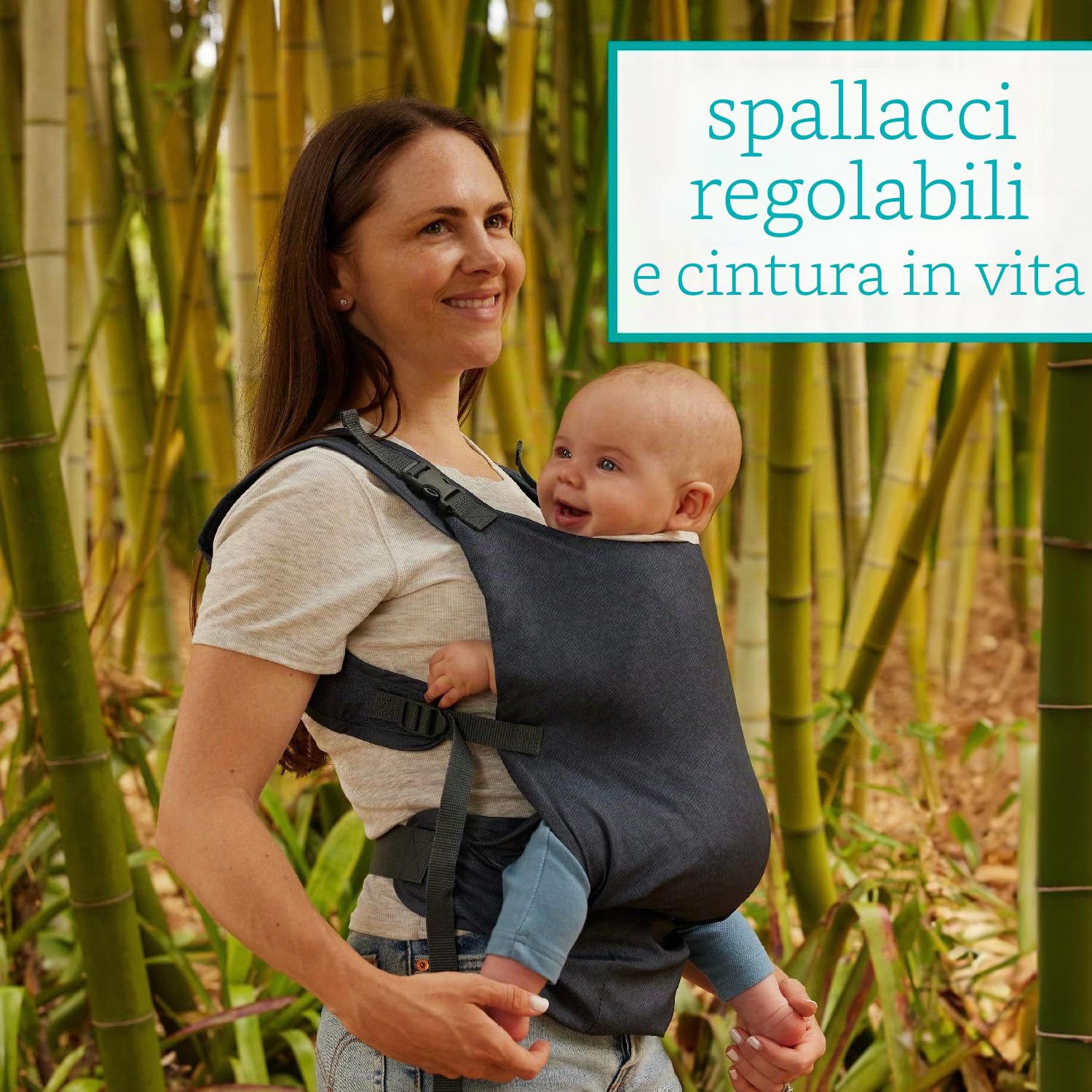 Infantino Fold & Go 2-in-1 Marsupio Neonato, Compatto e Leggero, Regolabile, per Bambini di Peso Compreso tra i 5,5 e 18 kg, Grigio