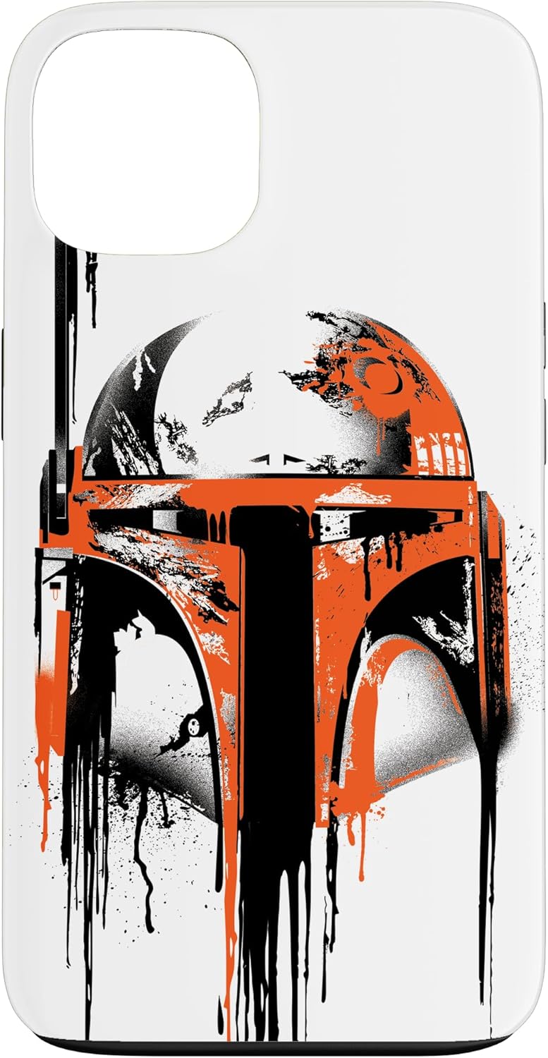 Star Wars Boba Fett Helmet Paint Drip White Case for iPhone 13