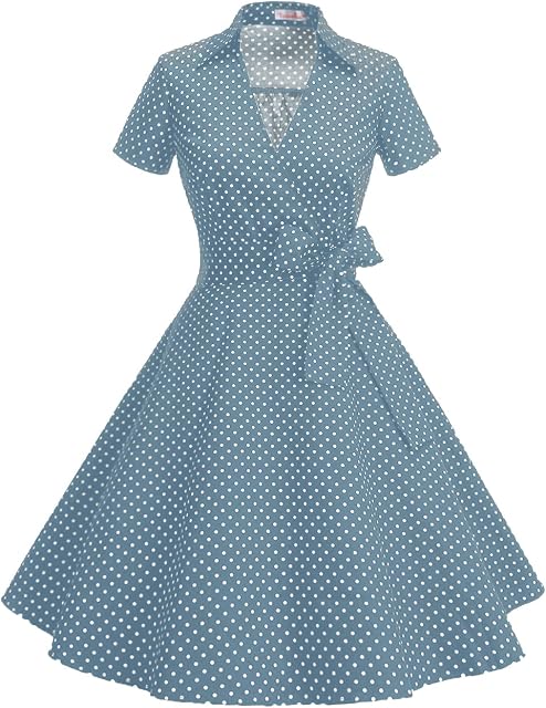 Timormode Audrey Hepburn rockabilly Swing sukienka z krótkim rękawem