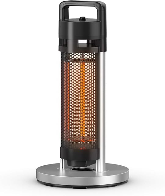 Swan Al Fresco Portable Electric Stand Patio Heater, SH16330N, Garden and Outdoor Heating, Lightweight, Tip Over Safety Switch, IP44 Approved, 1200w Power, Black