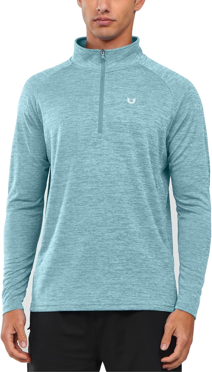 NORTHYARD Quarter Zip Pullover Men Running Shirt Long Sleeve Moisture Wicking Quick Dry Athletic Workout Shirts - Image 2