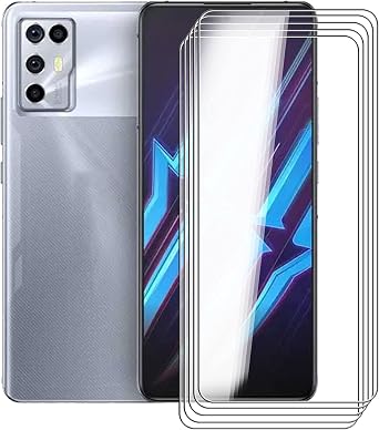 for ZTE Nubia Red Magic 6R Screen Protector Tempered Galss, KJYF [5 Pack] High Clear [9H Hardness] [Bubble Free] Screen Tempered Glass Protective Film for ZTE Nubia Red Magic 6R 6.52 Inch.