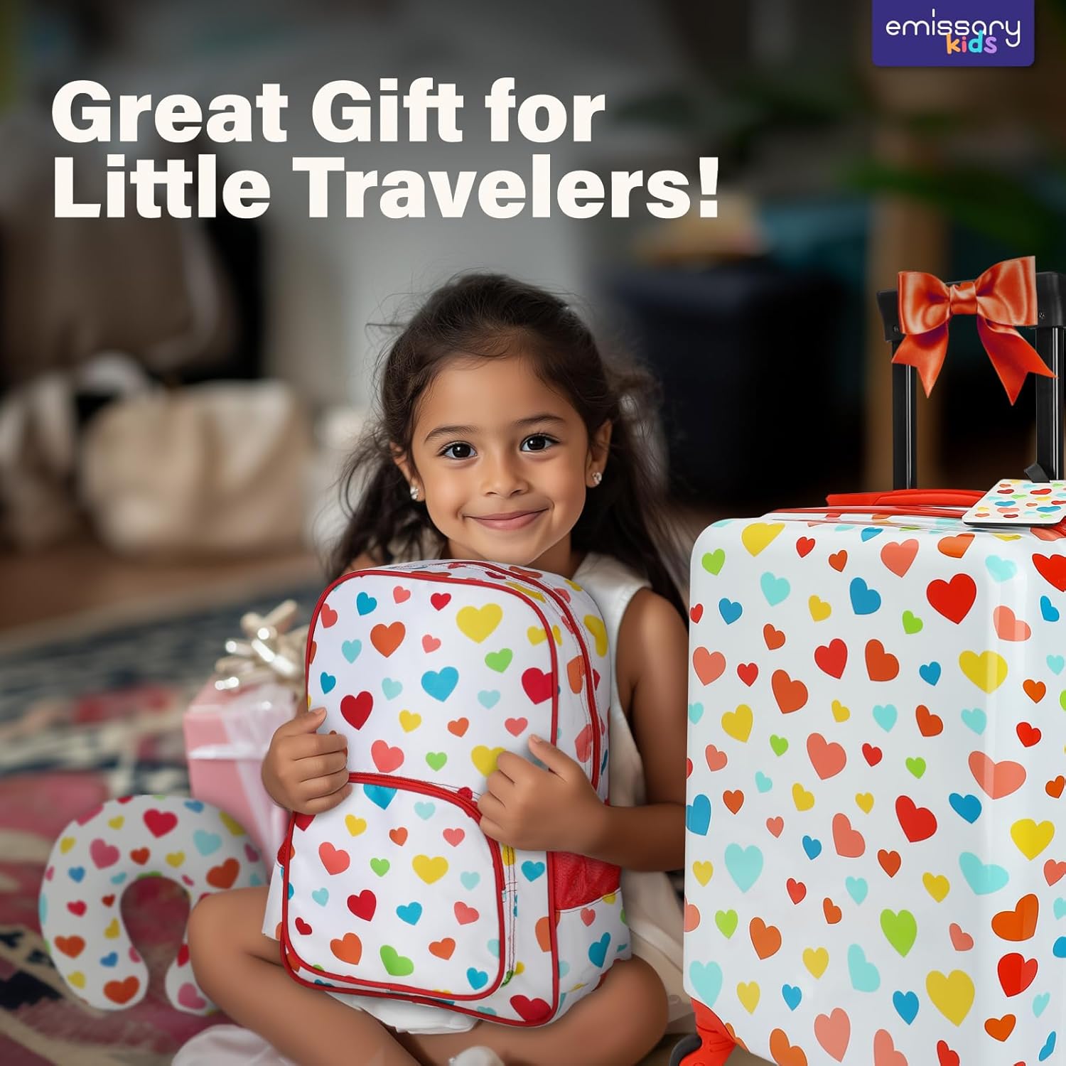 Emissary 5 Piece Kids Luggage Set - Carry On Suitcases With Wheels For Girls & Toddlers, Travel Luggage