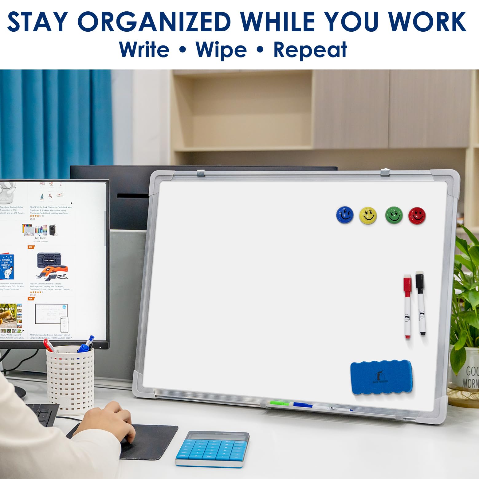 Amazon.com : Whiteboard Set - Dry Erase Board 24 x 18 in with 1 Amazon.com : Whiteboard Set - Dry Erase Board 24 x 18 in with 1