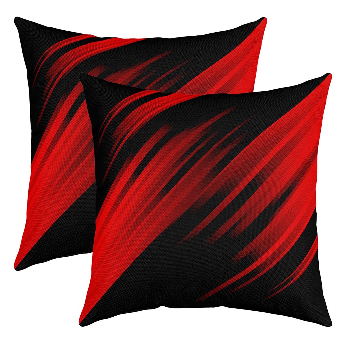 Homemissing Red Ombre Pillow Cases Cushion Covers Ombre Effects Throw Pillow Covers 18x18 Inch Set of 2 for Kids Boys Girls TeensDecorative Throw Pillowcases Abstract Art Design Cushion Cases