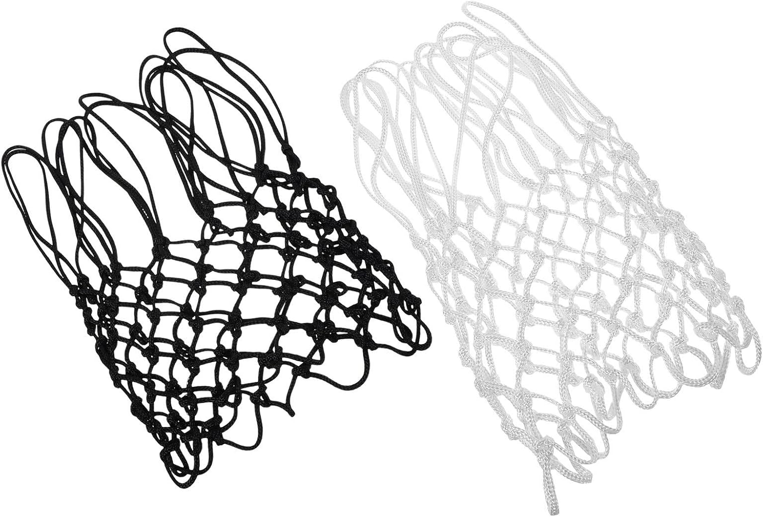2pcs Weatherproof Basketball Net Replacement with 12 Loops, Nylon Quick-Install Design, Anti Basketball Hoop Net Outdoor Replacement for Courts and Parks