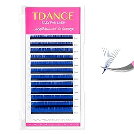 TDANCE Colorful Easy Fan Volume Lashes Eyelash Extension Supplies Rapid Blooming Volume Eyelash Extensions Thickness 0.07 C Curl Mix 8-15mm Self Fanning Eyelashes Extension (Blue,C-0.07,8-15mm)