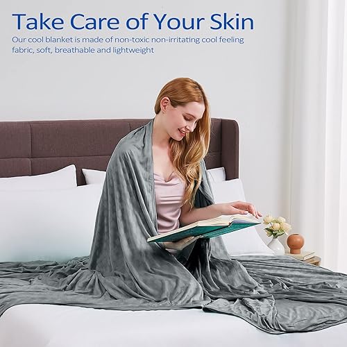 Miniatura 3 de Topcee Arc-Chill Q-Max - Manta refrescante de verano para personas que duermen con calor, fibra fría de 0.5, certificado Oeko-TEX, 100% suave,