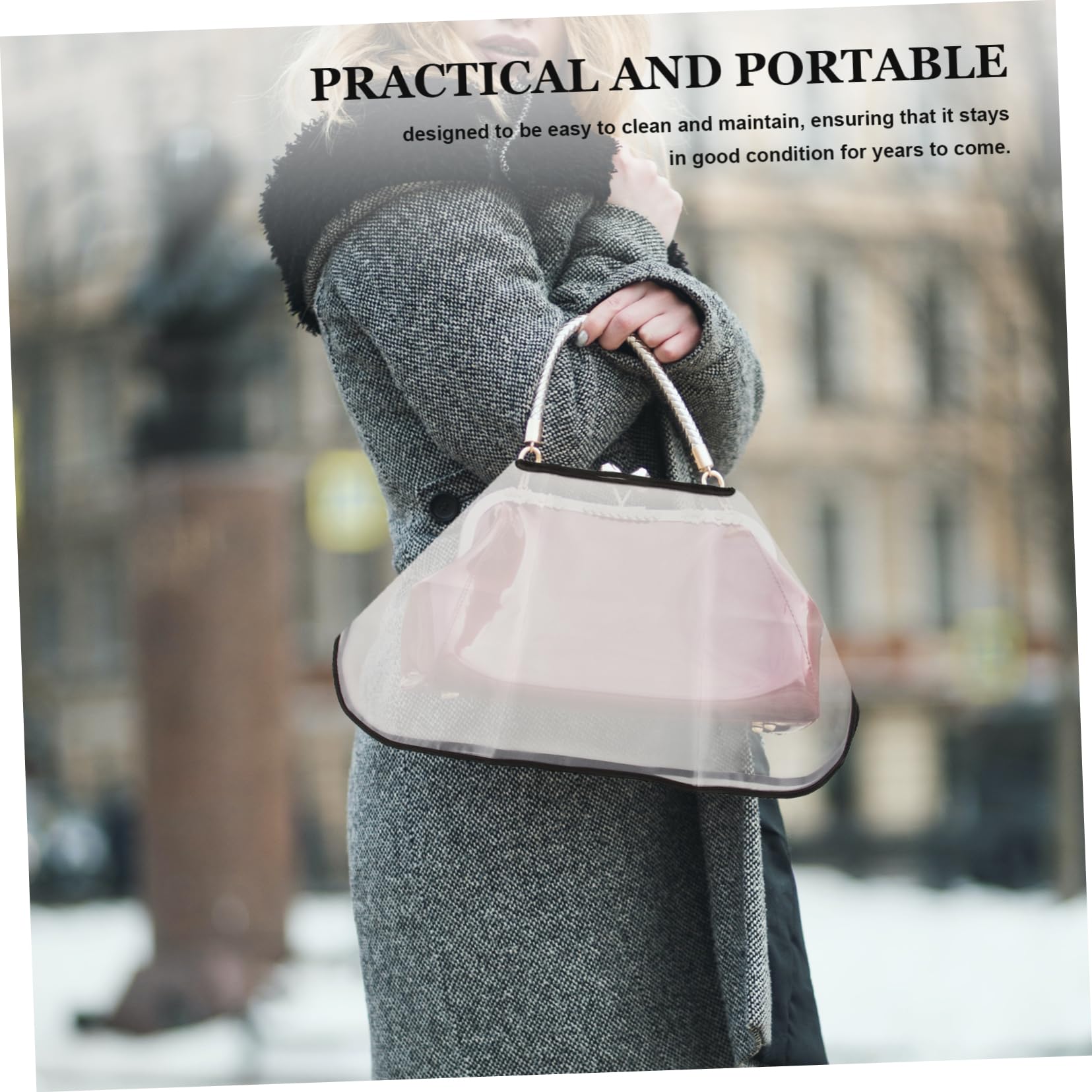 5piezas Cubierta para Bolso De Mano Protector De Transparente De Funda Resistente para Actividades y Camping
