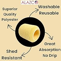 ALAZCO 12-Pack 3-Inch 3/8 Nap Polyester No-Shed Paint Roller Refills for Trims, Cabinets, Doors, Edges & Precision Painting