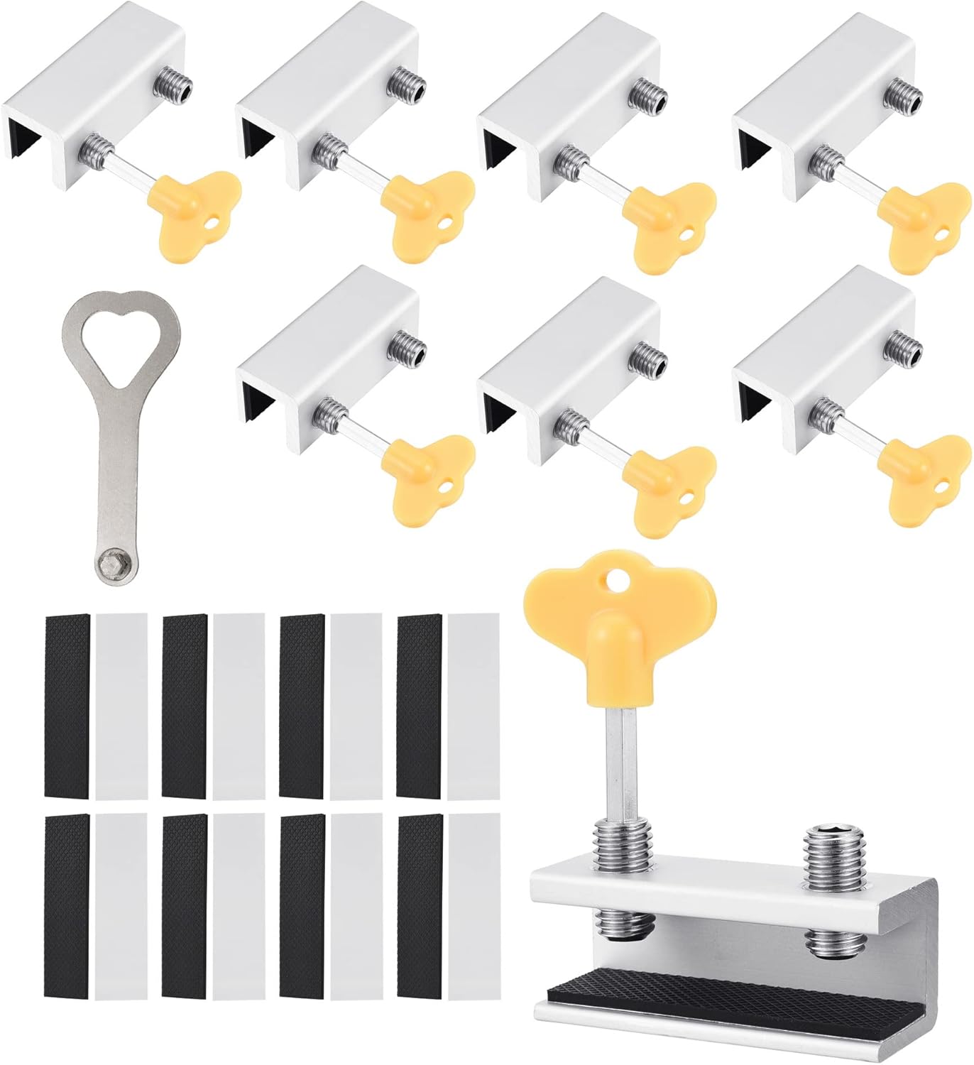 ACBungji 8 Sets Sliding Window Locks Security Bars with Key Double Lock ...