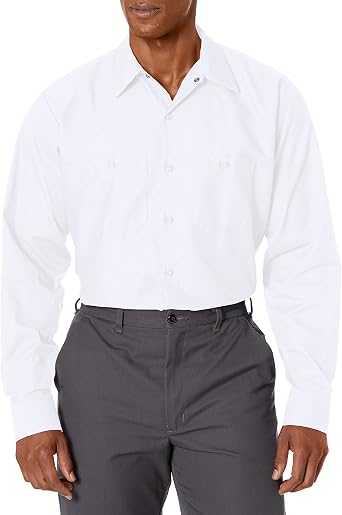 Red Kap Long Sleeve Industrial Work Shirt. SP14 6XLR Light Tan