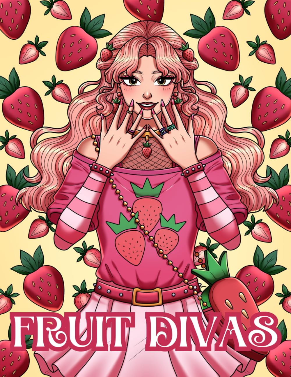 Fruit Divas: An Adult Coloring Book Featuring Adorable Girls Dressed in Fun Fruity Fashions for Relaxation and Stress-Relief