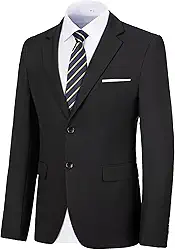 Blazer masculino com 2 botões, caimento justo, formal, para negócios, casamento, festa de formatura