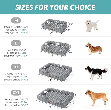 COZY KISS Faux Fur Orthopedic Dog Bed Washable for Large Dog, L Pet Sofa