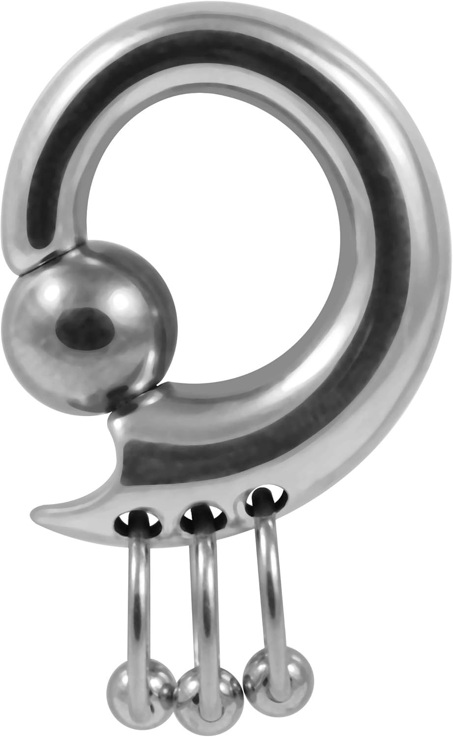 Tri Pierced Hanging on Heavy Gauges Spring Action Captive Bead Ring Ear Plug - Stretching - Ear Piercing Body Piercing Jewelry