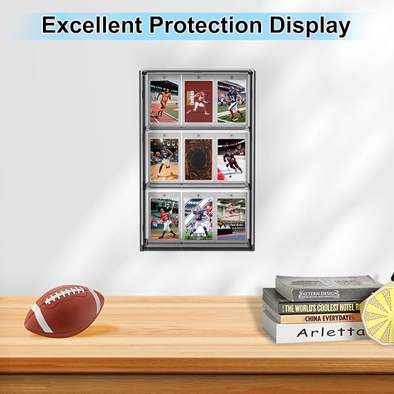 55PT Magnetic Card Holder - 18 Pack, One Magnetic Touch Card Holders for Trading Cards, Hard Plastic 55 pt Cards Protection Sleeves for Football Baseball Basketball Sports Game