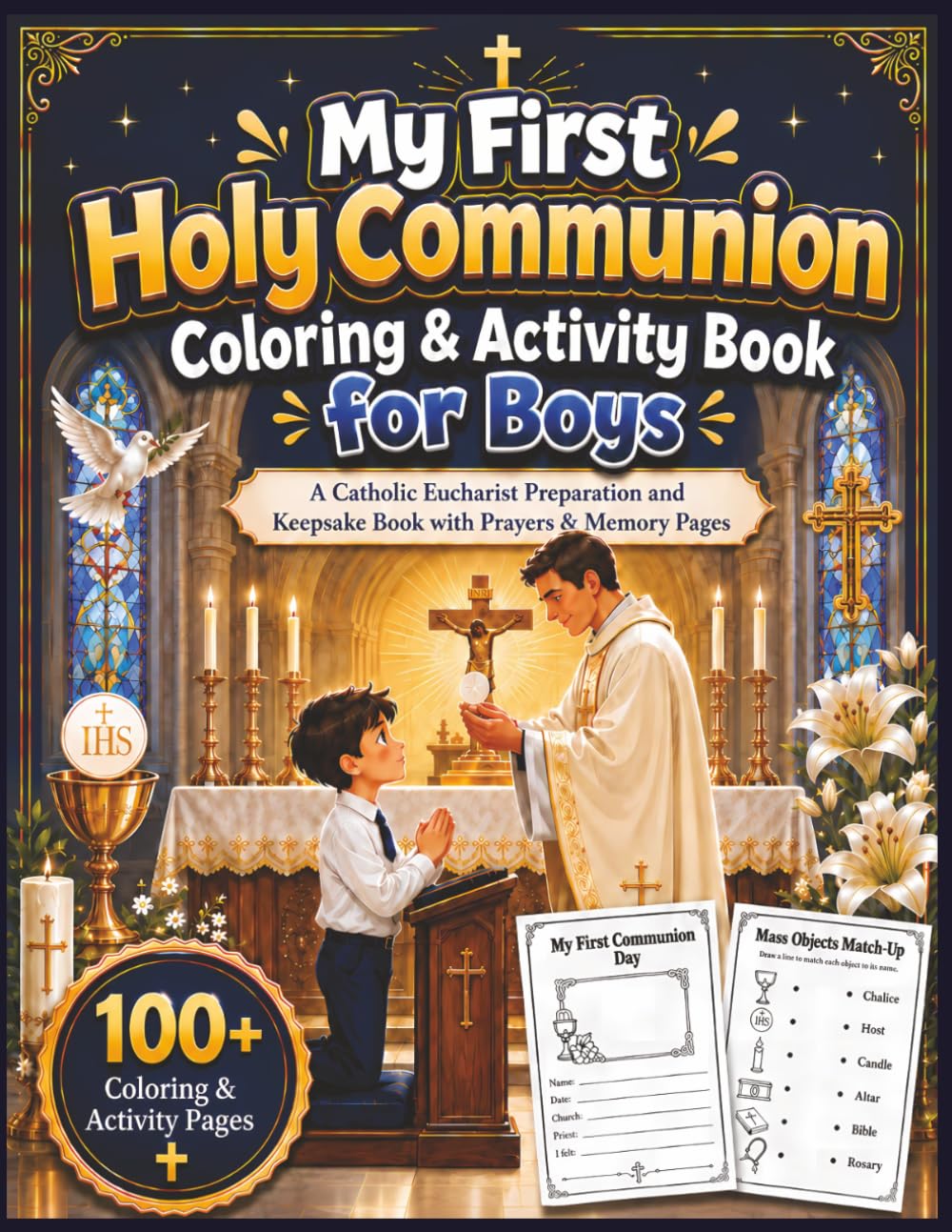 My First Holy Communion Coloring & Activity Book for Boys: A Catholic Eucharist Preparation and Keepsake Book with Prayers & Memory Pages