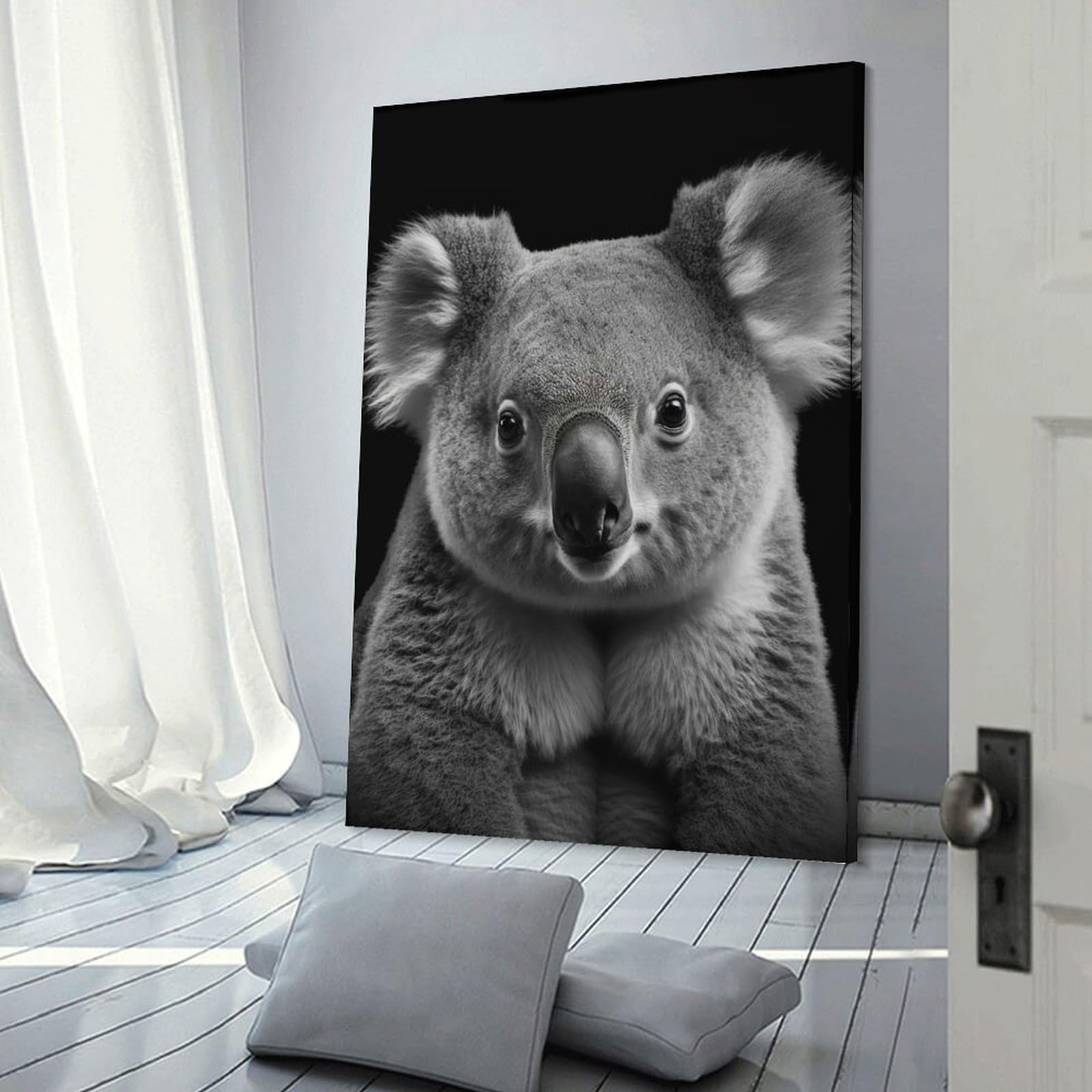 Junmoney Portrait of A Koala Room Decor Wall Art 12x18inch(30x45cm), for Wall Displays, Bedrooms Or Room Updates, Ideal for Building A Coordinated Art Wall