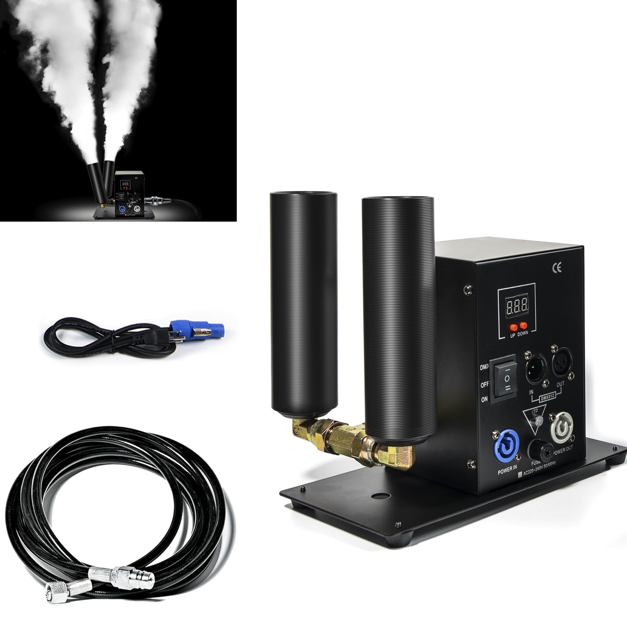 CO2ミストmachine CO2 Fog Smoke Machine 150w Vertical Double-Pipe CO2 Air Column