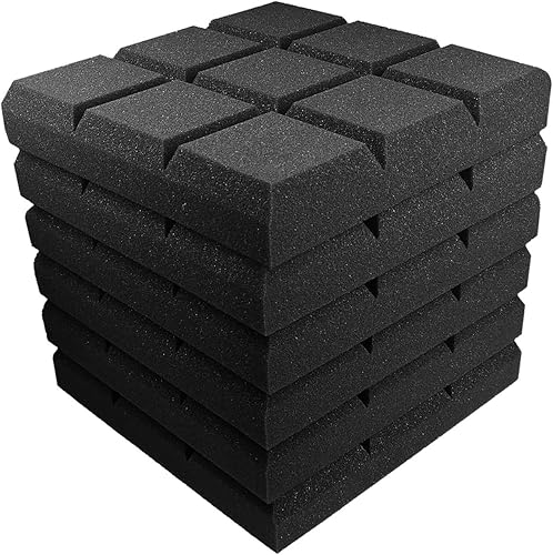 Miniatura 2 de JBER Paquete de 24 paneles de espuma acústica de 2 x 12 x 12 pulgadas, paneles de espuma de estudio de pared para insonorización, tratamiento