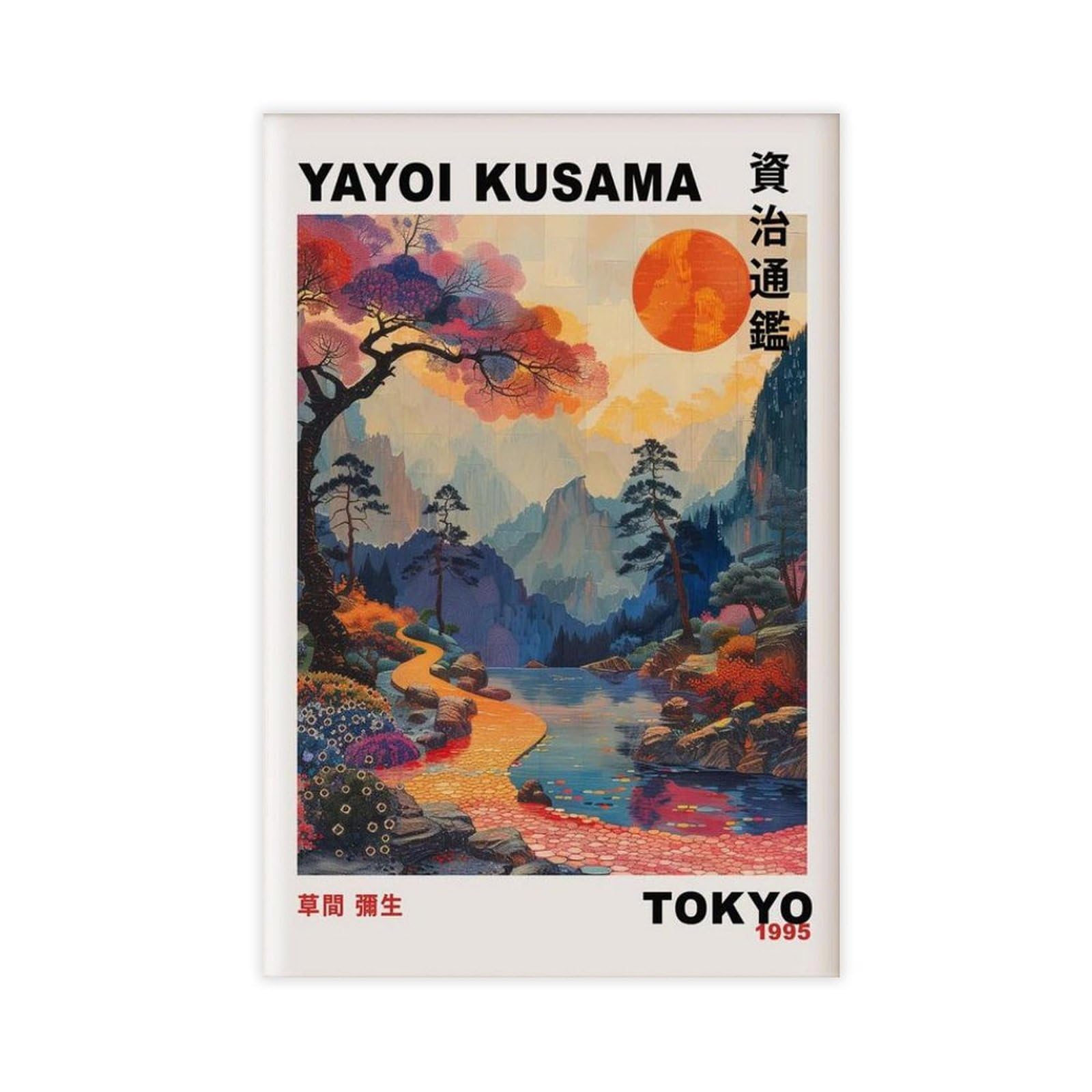 QGVBGF Yayoi Kusama Print Canvas Poster Bedroom Decor Landscape Office Room Decor Gift 24x36inch(60x90cm)