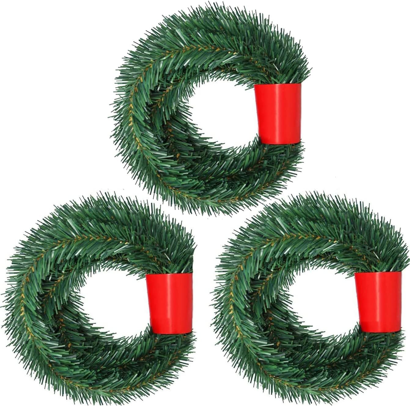 DearHouse 60Feet Christmas Garland, 3 Strands Artificial Pine Garland Soft Greenery Garland for Holiday Wedding Party,Stairs,Fireplaces Decoration, Outdoor/Indoor Use