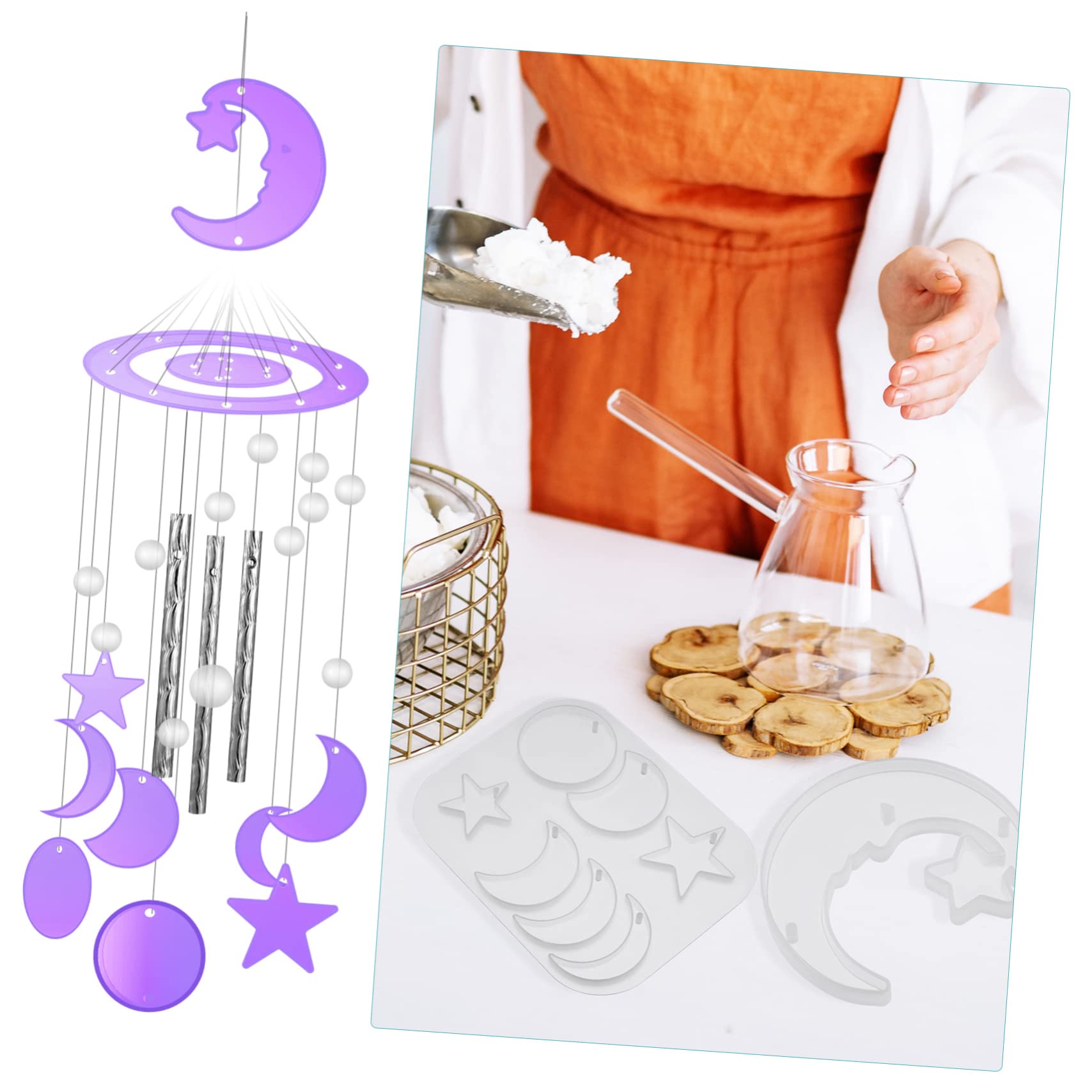 SHINEOFI 3juegos Kit De Moldes De Para Campanillas De Viento Para Manualidades De Epóxica Para y Proyectos De
