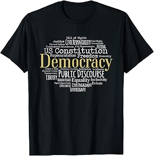 Democracy Word Cloud Art 2024 Presidential Election Souvenir T-Shirt