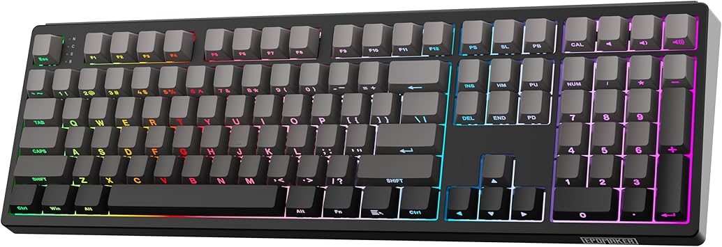 EPOMAKER TH108 Full Size Mechanical Keyboard, Wireless Gaming Keyboard with 8000mAh Battery, Creamy Gasket, 108 Keys, Hot Swap, Custom Driver, RGB Backlight Black, Creamy Jade