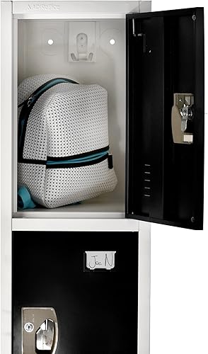 Miniatura 6 de AdirOffice Armario escolar grande con 4 puertas, 4 ganchos, armario de almacenamiento para almacenamiento de garaje, armarios de almacenamiento de