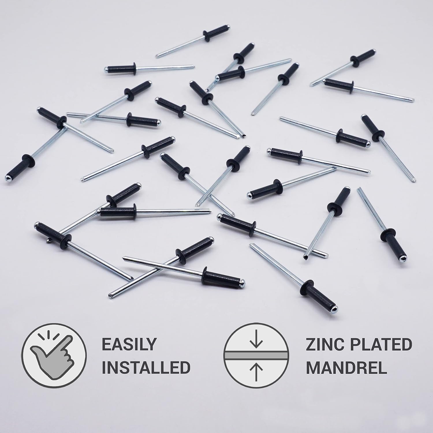 SKIR'CO (Pack of 50 pcs) Painted Blind Rivets 4.0 x 14 mm, Dome Head, DIN 7337, Aluminium Rivet, Pop Rivets (50 - Image 3